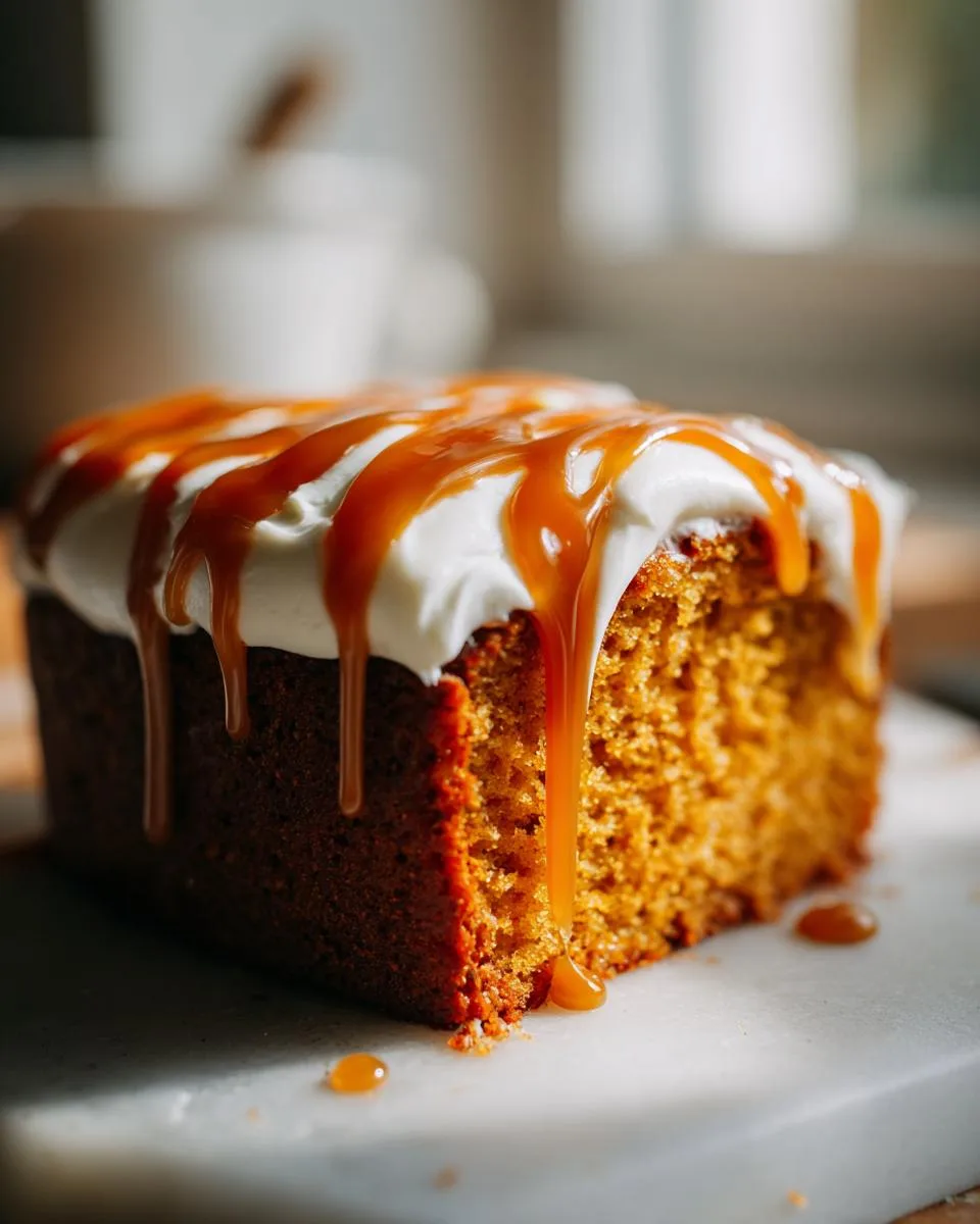 pumpkin cake with caramel cream - detail 2