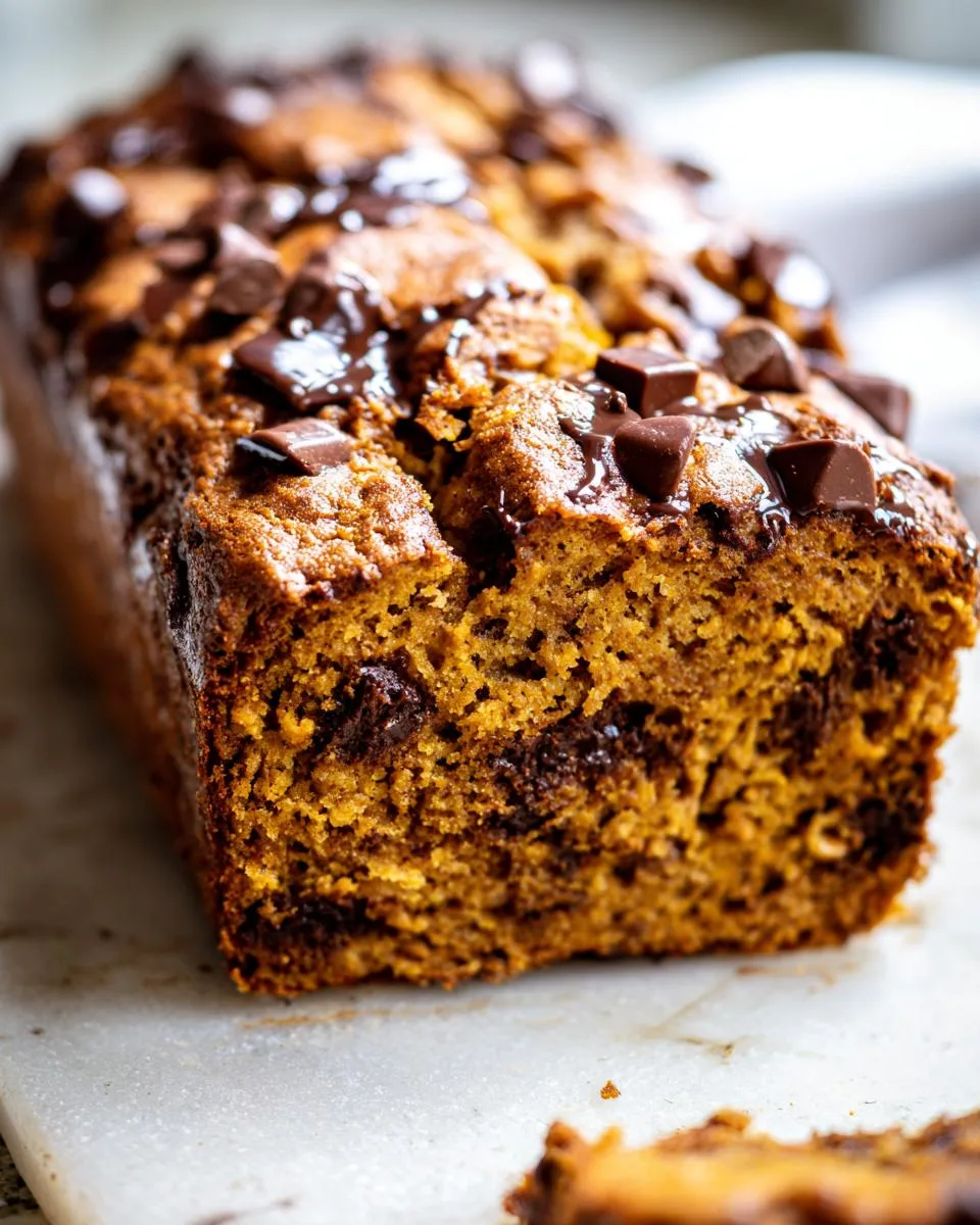 pumpkin chocolate chip loaf - detail 3