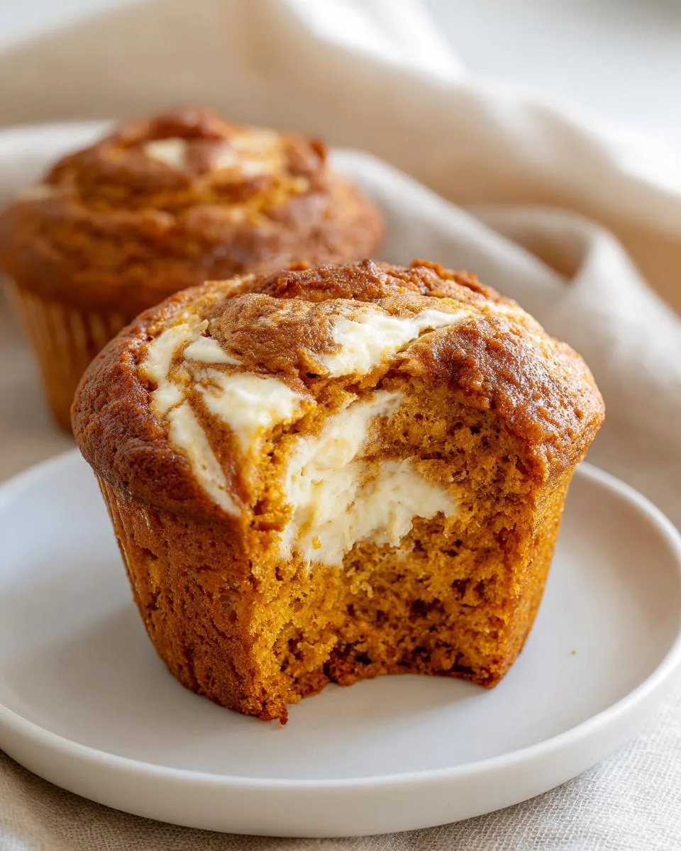 pumpkin cream cheese swirl muffins - detail 3