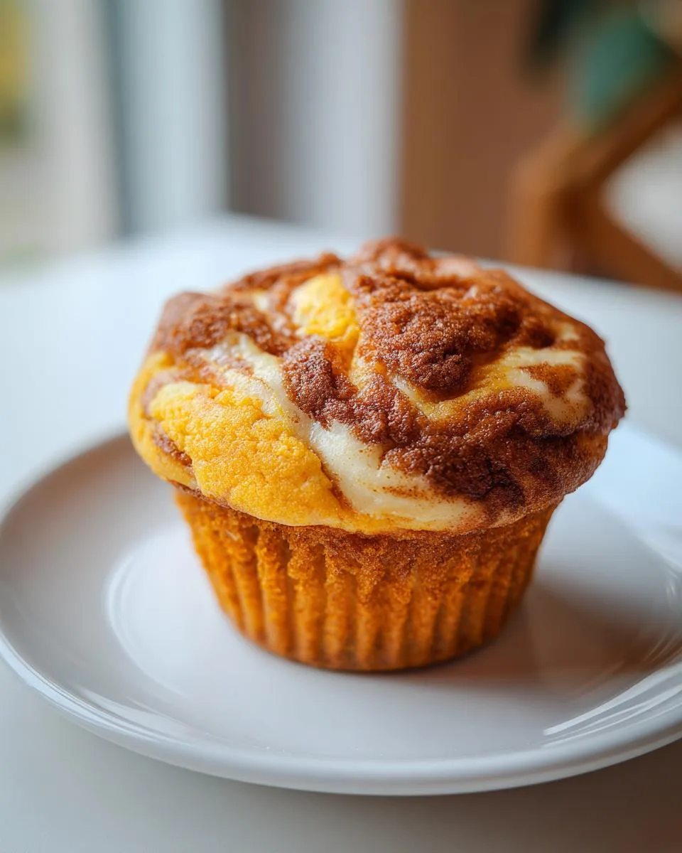 pumpkin cream cheese swirl muffins - detail 5