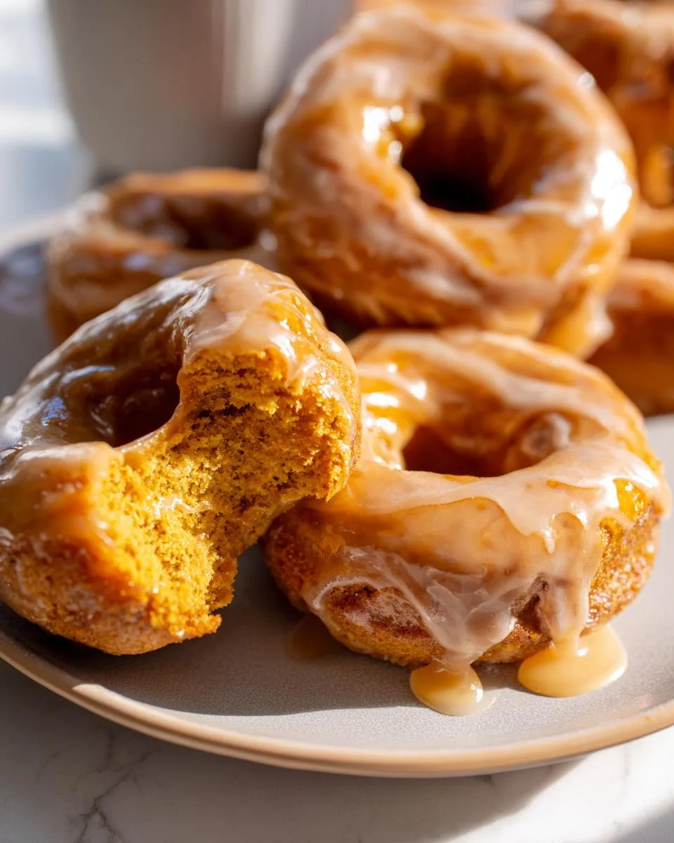 pumpkin donuts with maple glaze - detail 4