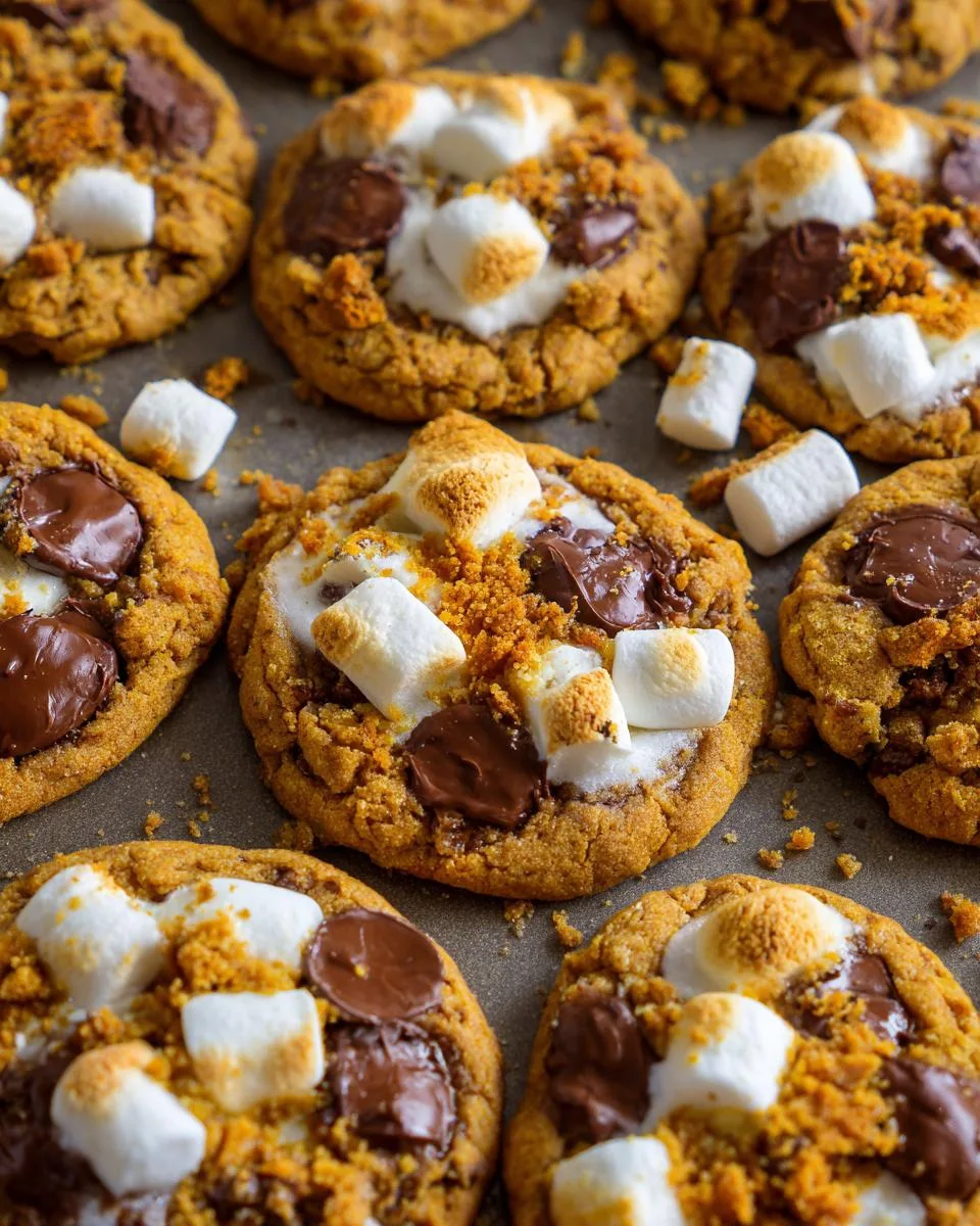 pumpkin s'mores cookies - detail 1