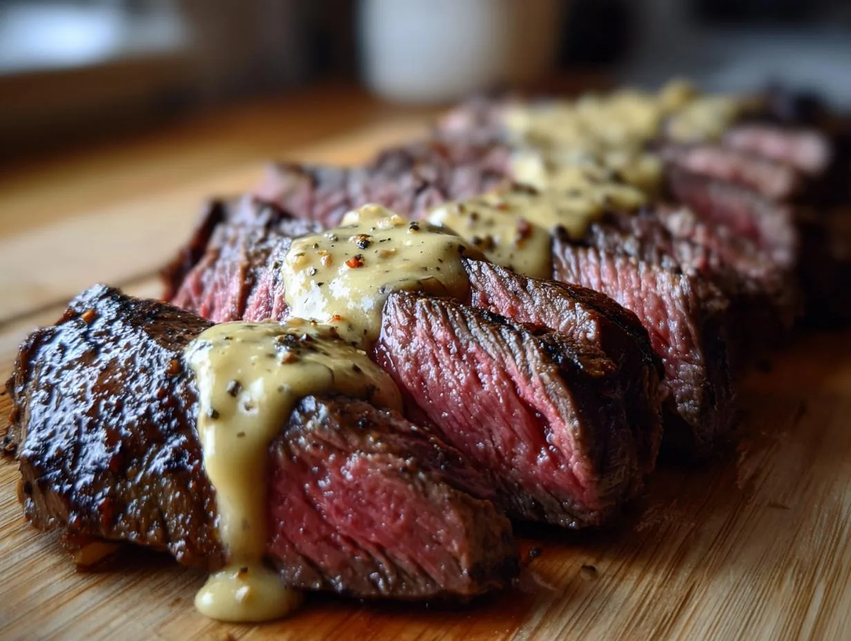 4-Ingredient Juicy Bavette Steak Garlic Sauce Bliss