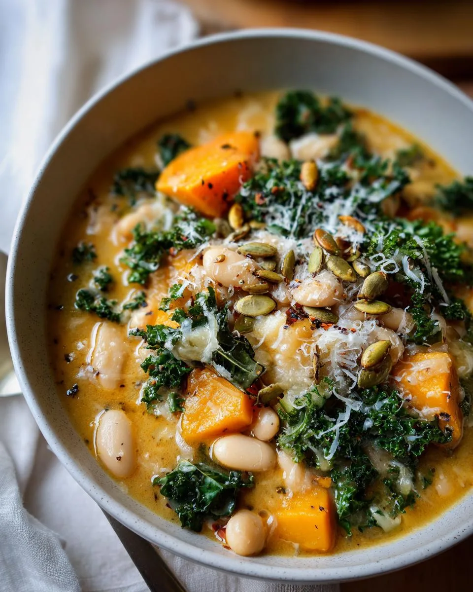 Butternut Squash Kale And White Bean Soup - detail 1