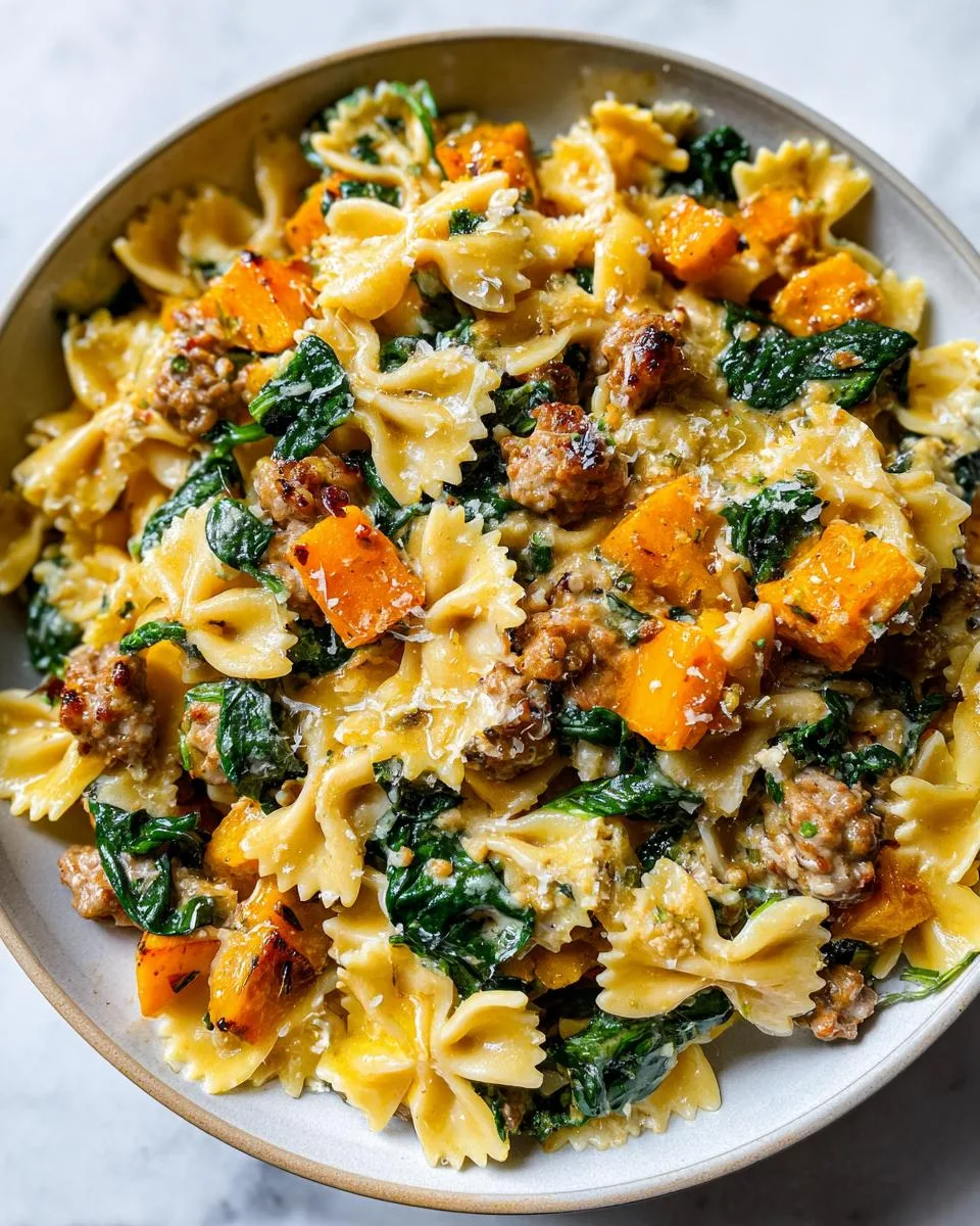 Butternut Squash Pasta With Sausage And Spinach - detail 1
