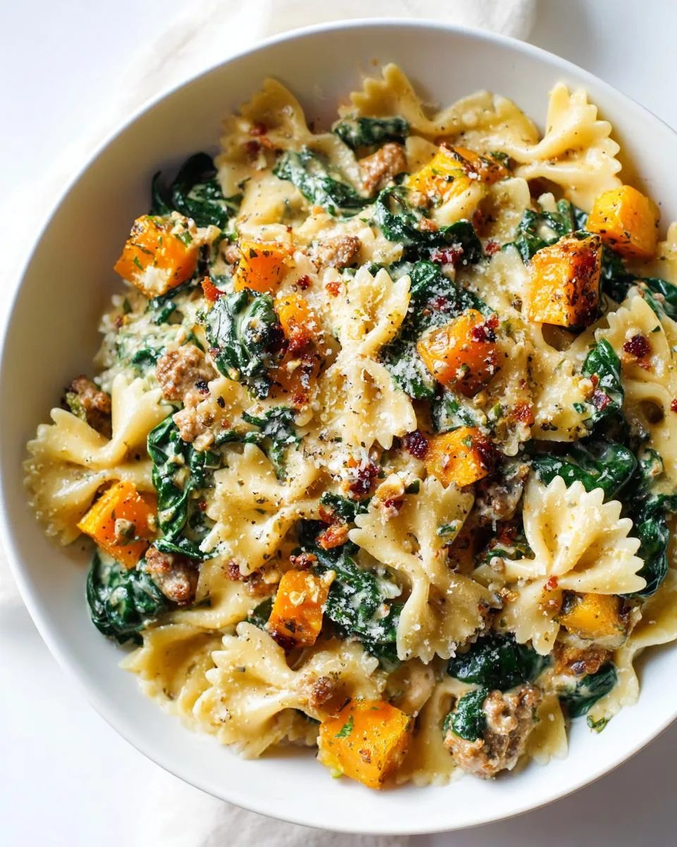 Butternut Squash Pasta With Sausage And Spinach - detail 2