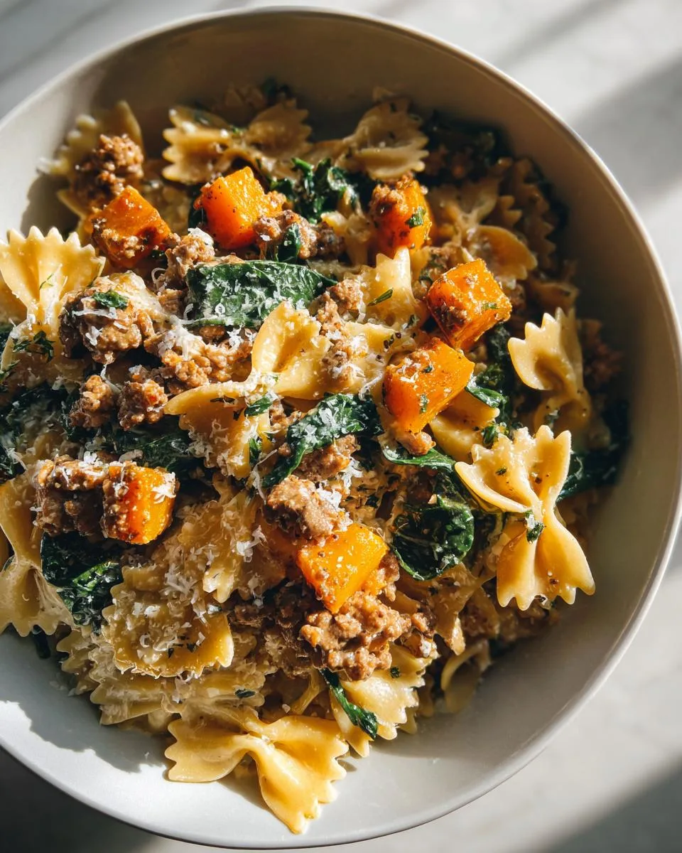 Butternut Squash Pasta With Sausage And Spinach - detail 4