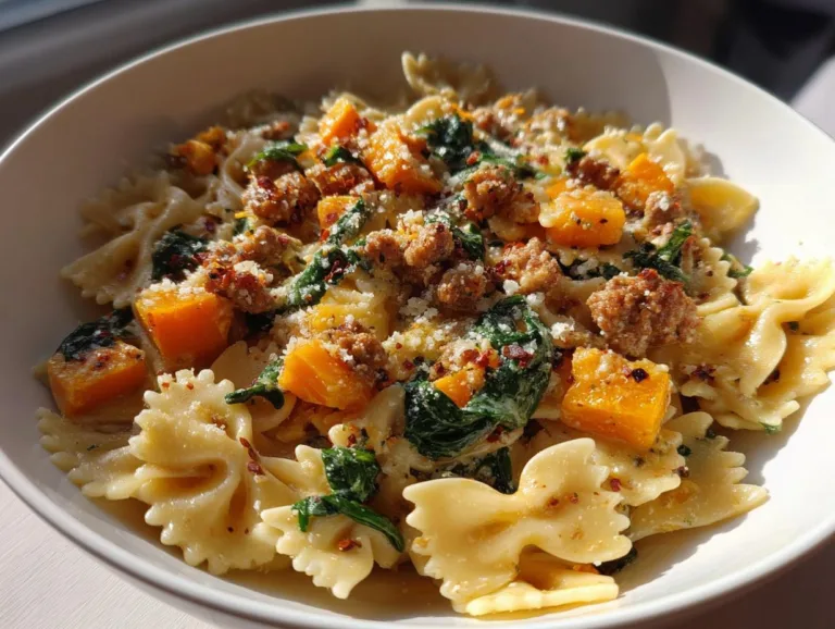 Butternut Squash Pasta With Sausage And Spinach