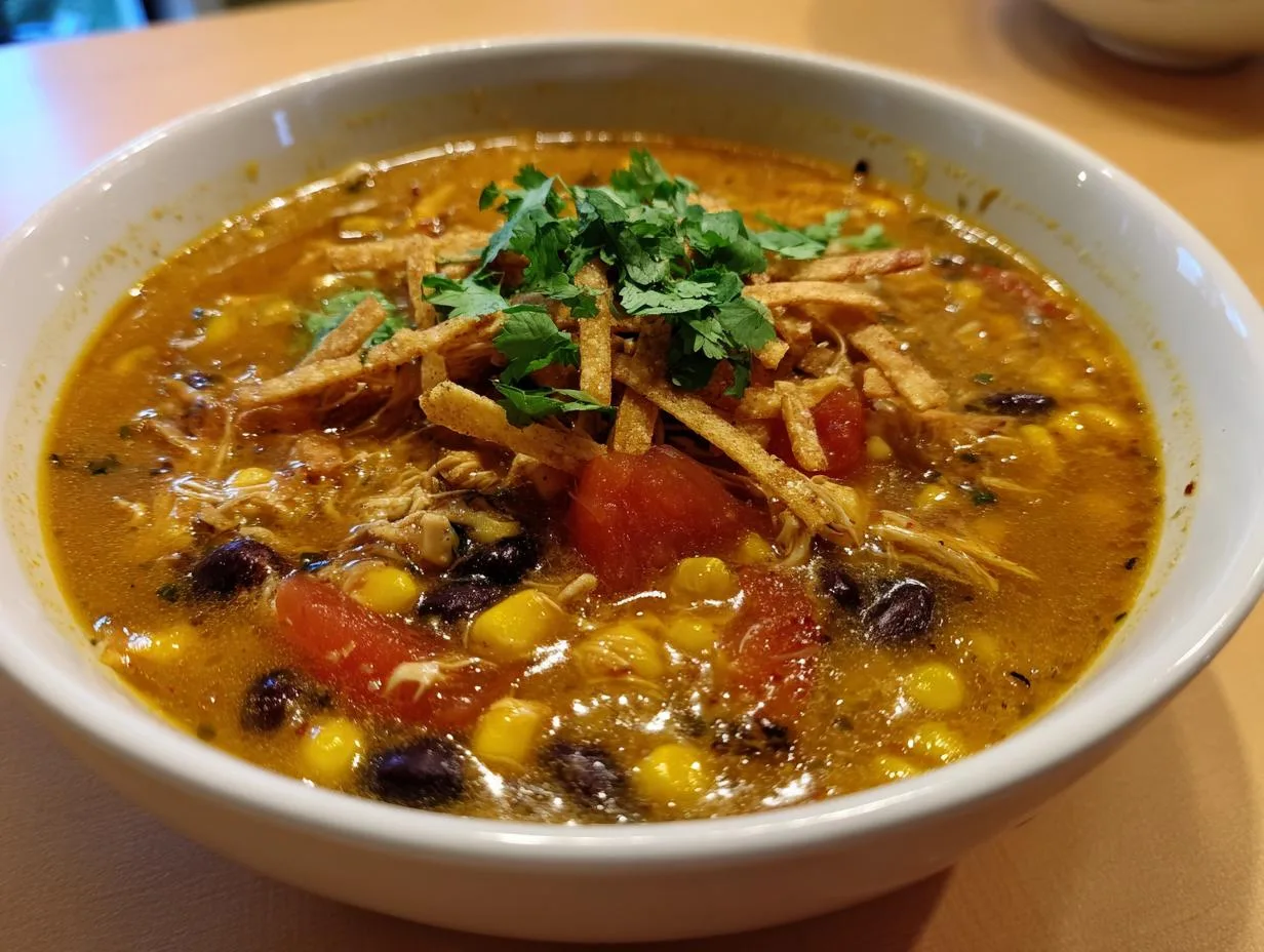 Delicious $2 Cheap Chicken Tortilla Soup in 30 Minutes