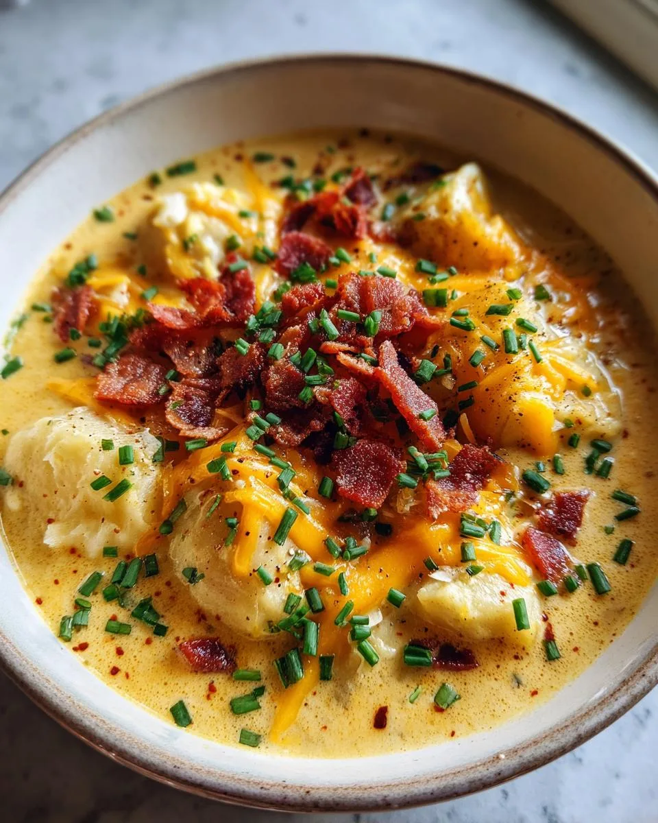 Cheddar Garlic Potato Soup - detail 3
