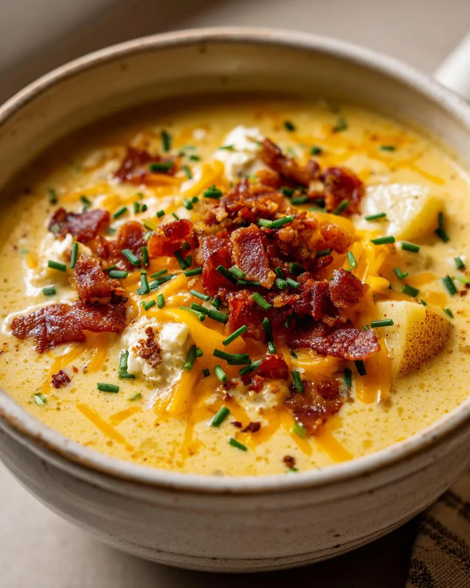 Cheddar Garlic Potato Soup - detail 4