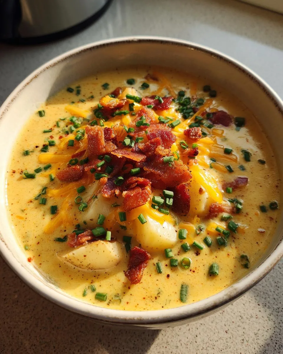 Cheddar Garlic Potato Soup - detail 5
