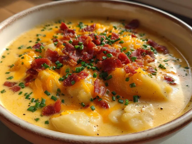 Cheddar Garlic Potato Soup