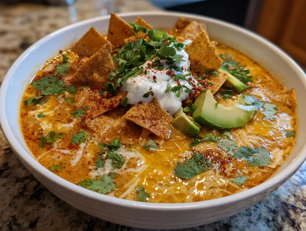 Irresistible Creamy Chicken Tortilla Soup Recipe in 45 Minutes