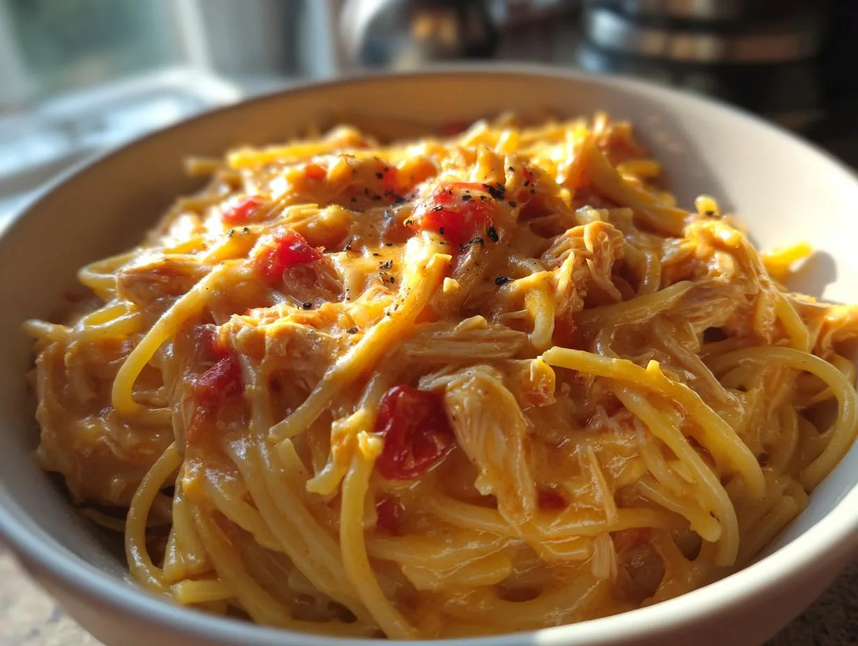 Creamy Crock Pot Chicken Spaghetti Recipe in Just 4 Hours