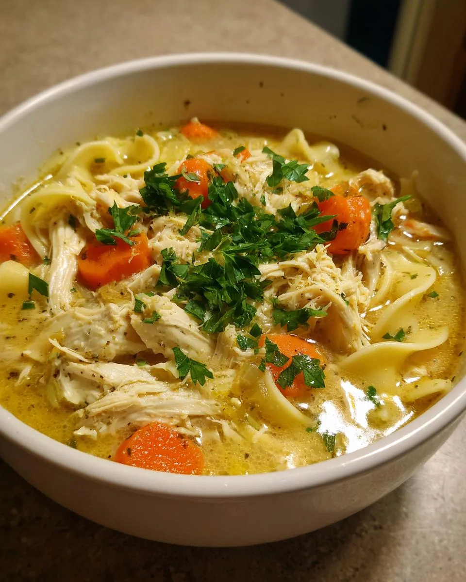 Crockpot Creamy Chicken Noodle Soup - detail 2