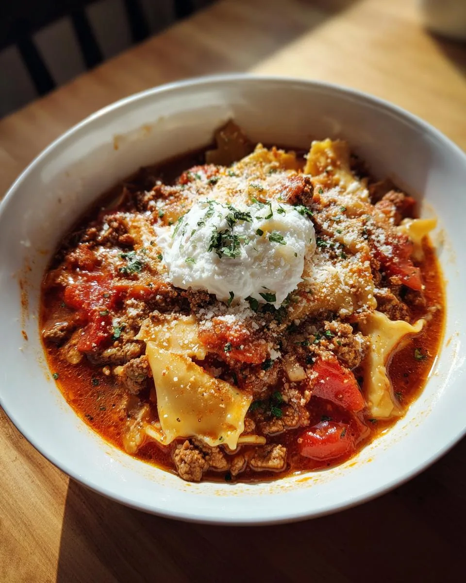 High Protein Lasagna Soup - detail 3