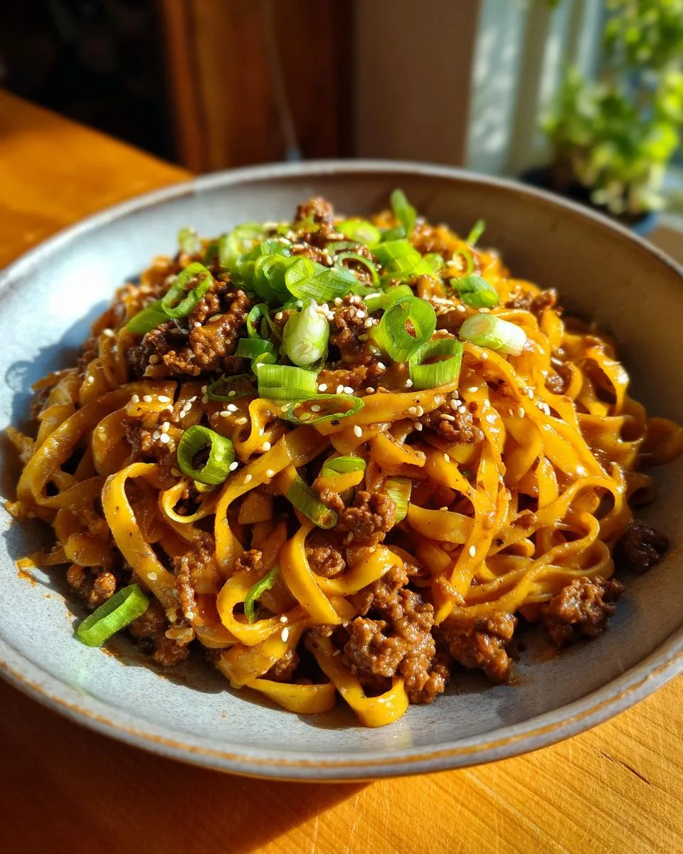 Mongolian Ground Beef Noodles - detail 1