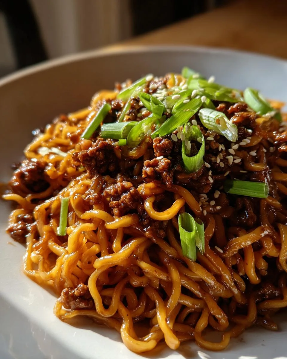 Mongolian Ground Beef Noodles - detail 4