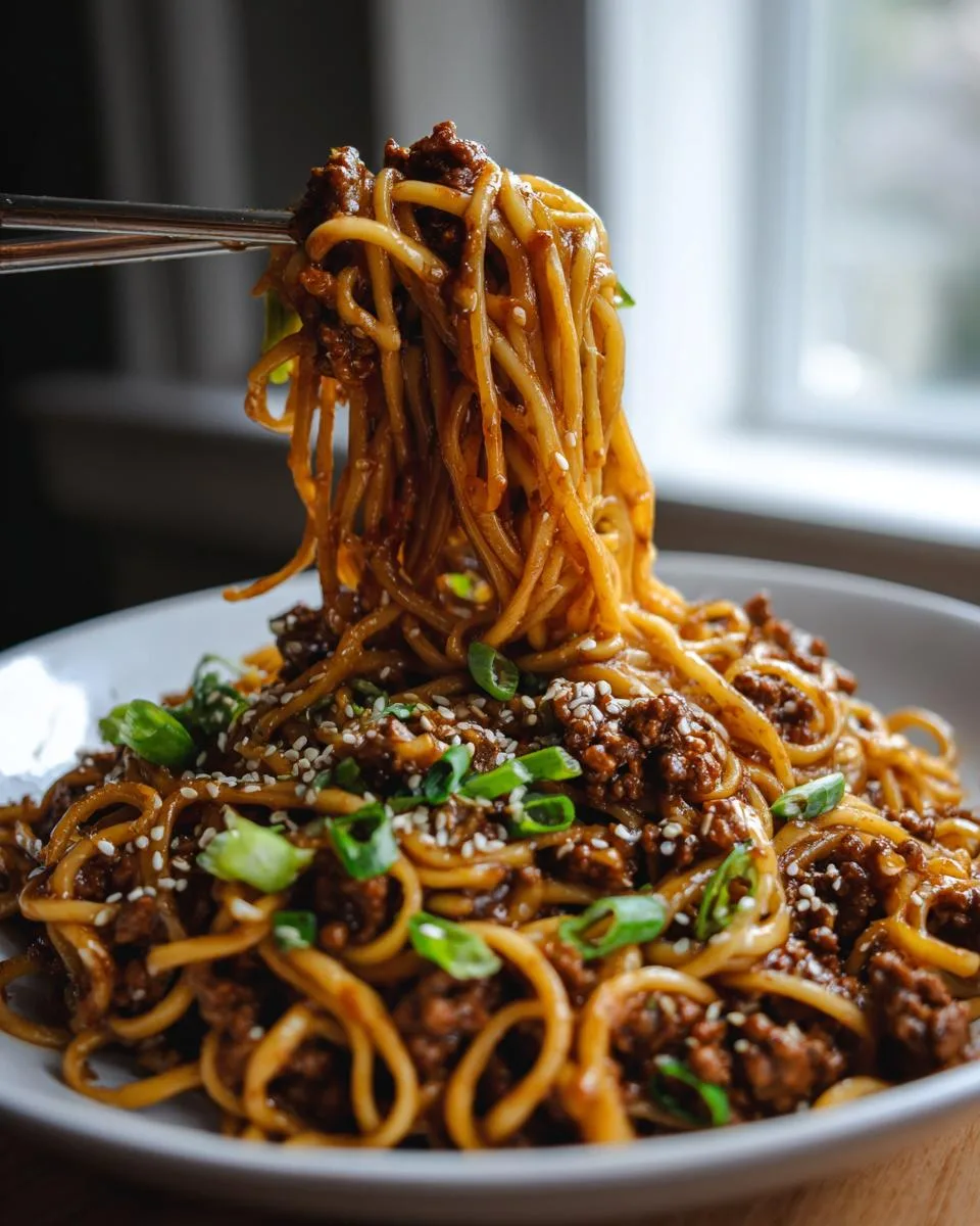 Mongolian Ground Beef Noodles - detail 5