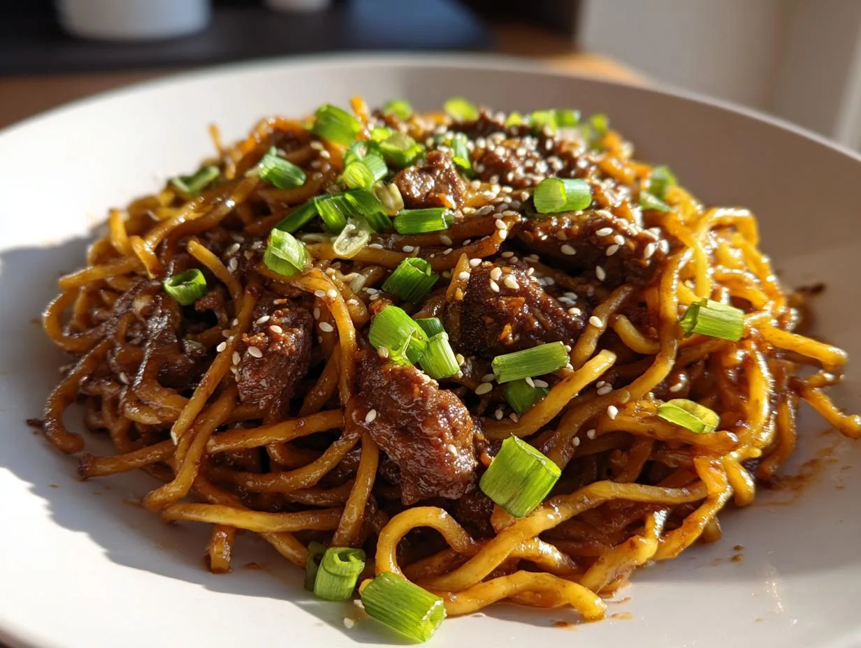 30-Minute Mongolian Ground Beef Noodles That Wow Every Time