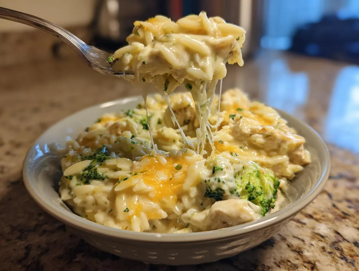 Creamy One Pot Chicken Broccoli Orzo in 30 Minutes