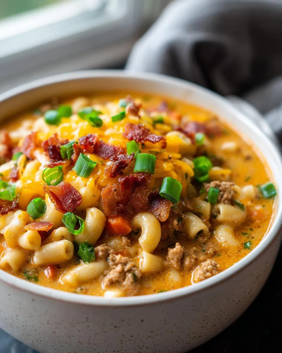 One-Pot Macaroni Cheeseburger Soup - detail 1