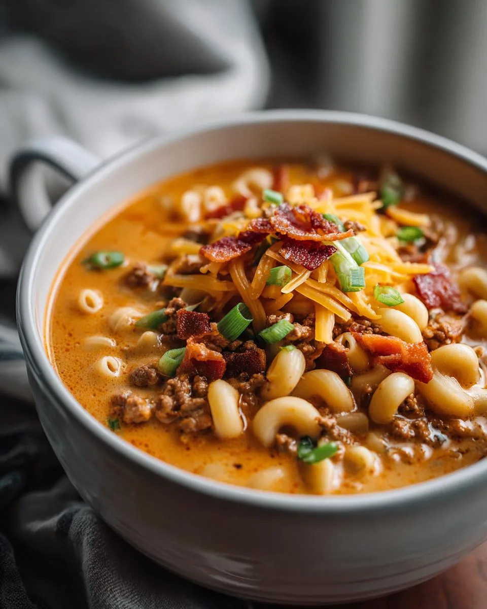 One-Pot Macaroni Cheeseburger Soup - detail 3