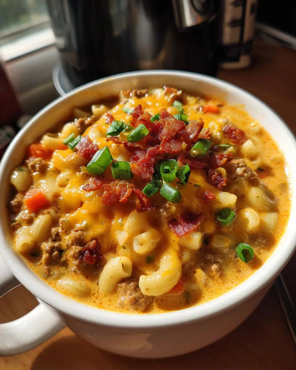 One-Pot Macaroni Cheeseburger Soup - detail 4