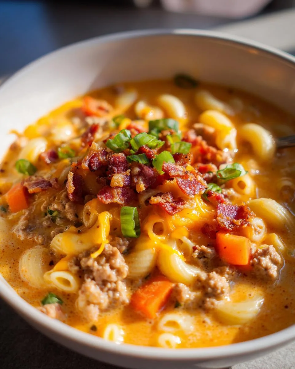 One-Pot Macaroni Cheeseburger Soup - detail 5