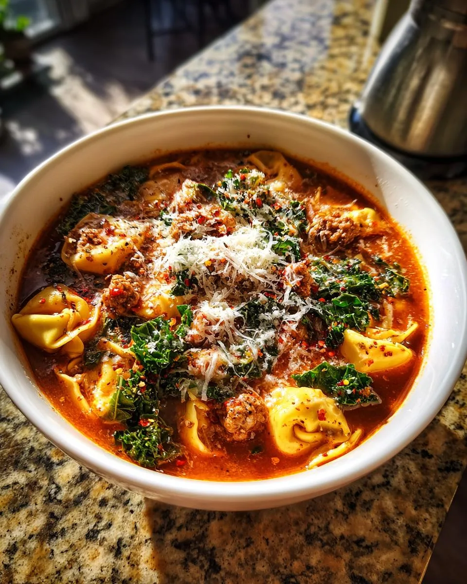 Tortellini Soup with Sausage and Kale - detail 3
