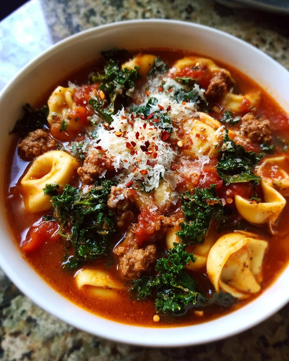 Tortellini Soup with Sausage and Kale - detail 5