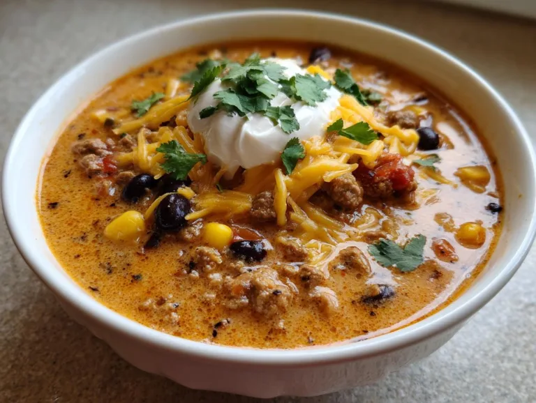 Cheesy Beef Taco Soup