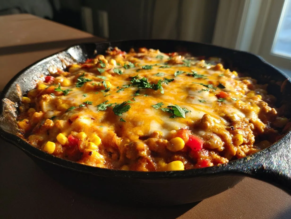 Irresistible Cheesy Ground Chicken Skillet in 30 Minutes