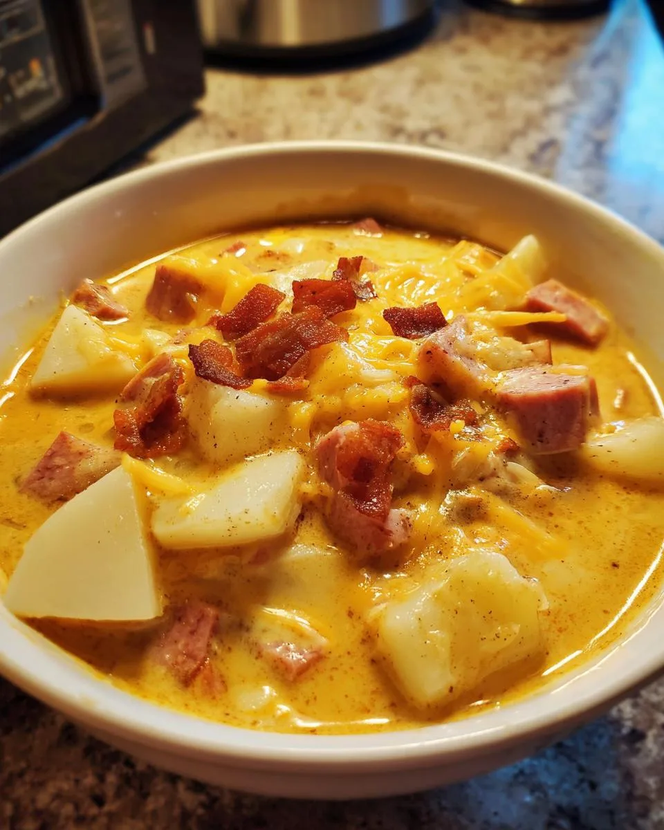 Cheesy Potato Kielbasa Soup - detail 4