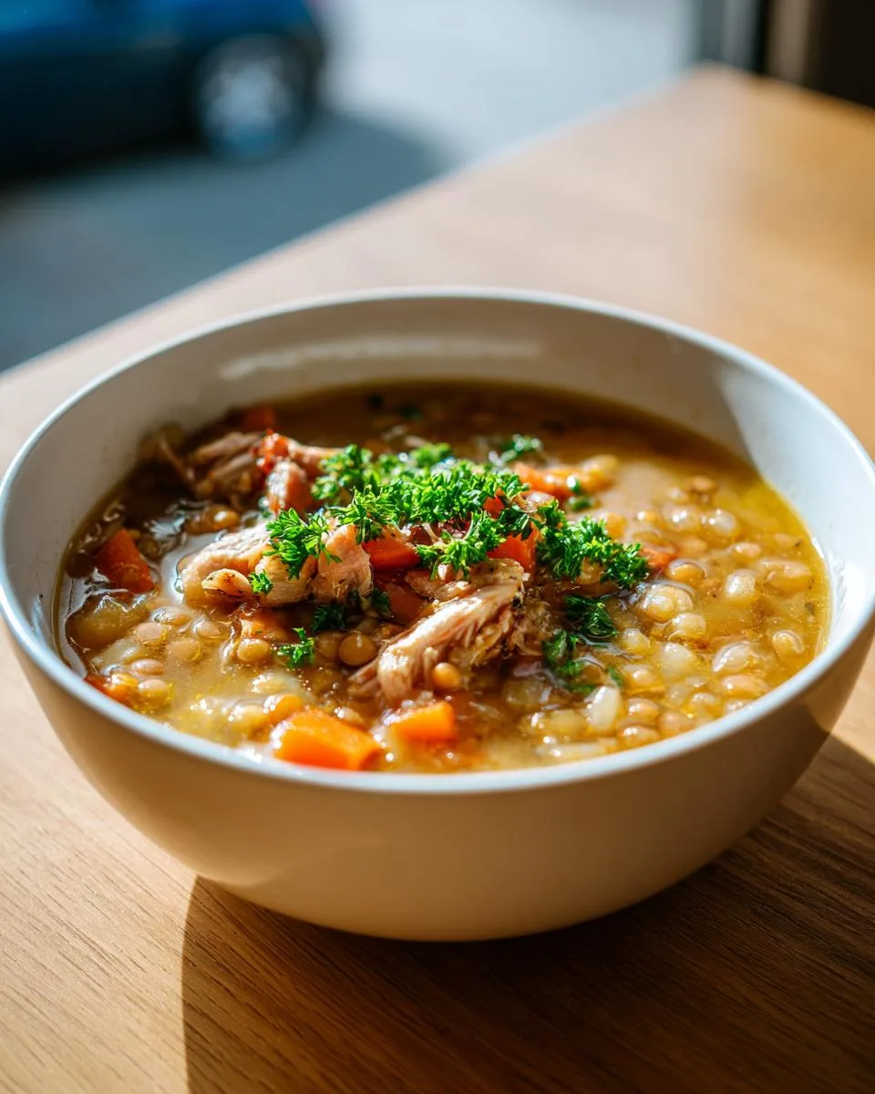 Chicken and Lentil Soup - detail 1