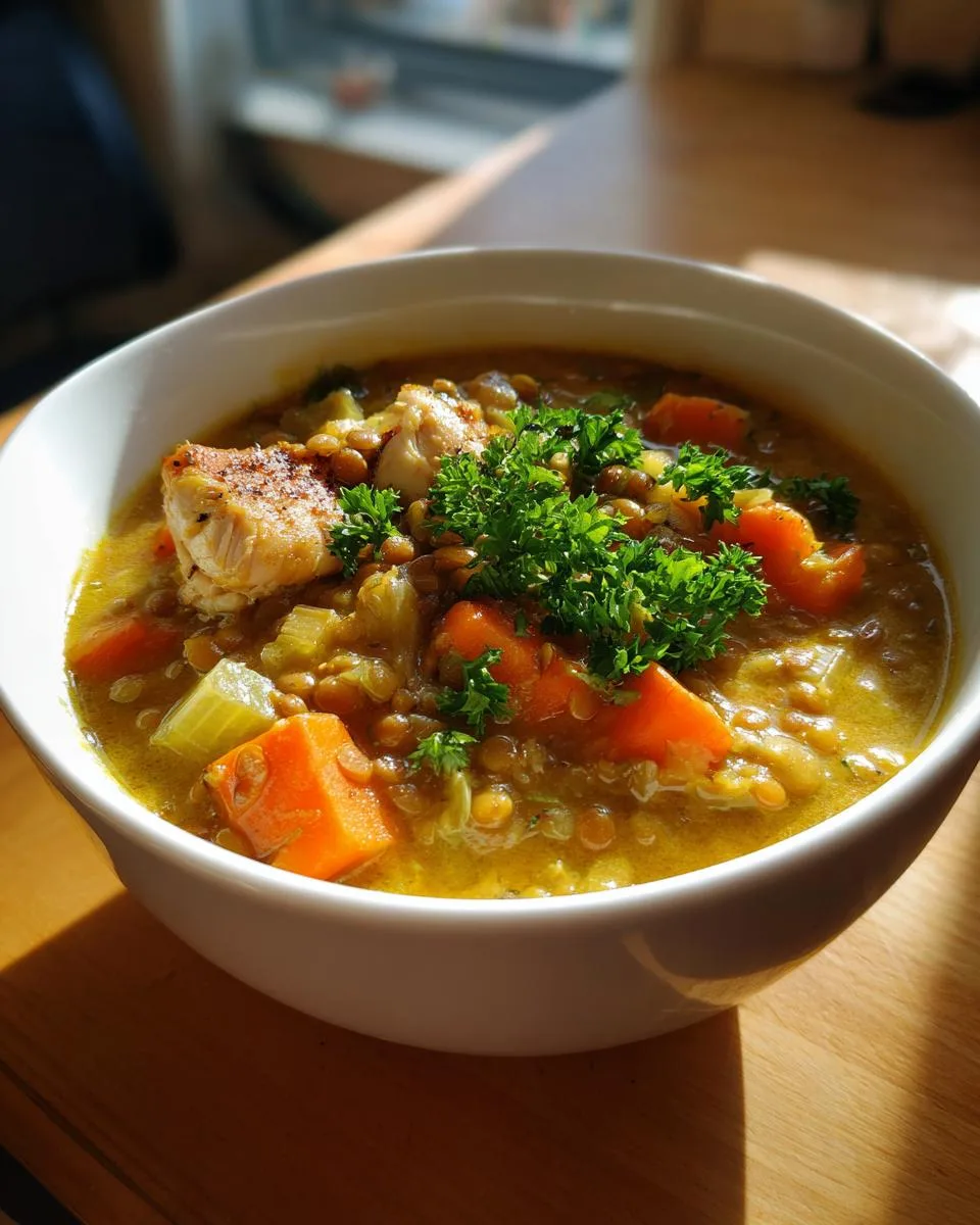 Chicken and Lentil Soup - detail 3