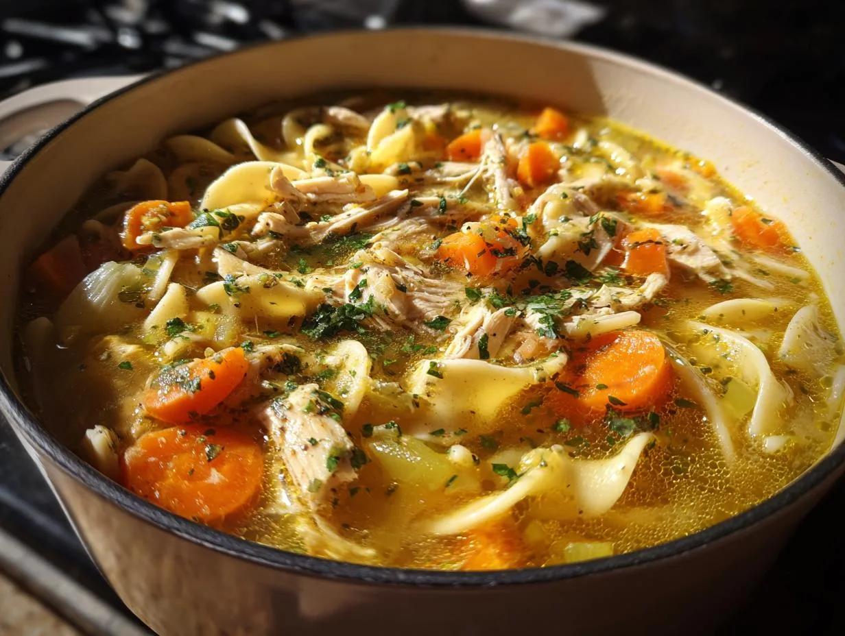 Amazing 35-Minute Homemade Chicken Noodle Soup Recipe<br>