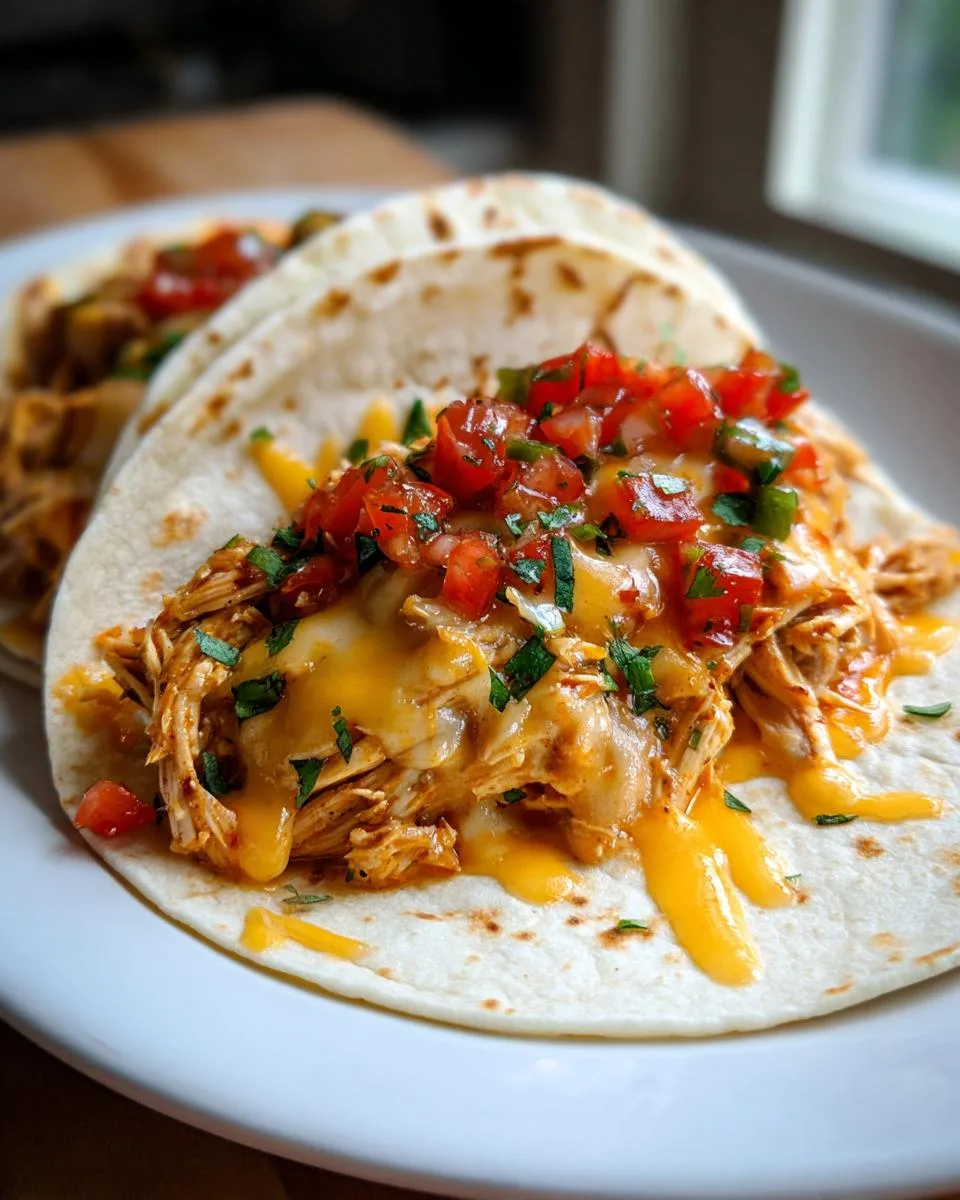 Slow Cooker Queso Chicken Tacos - detail 1
