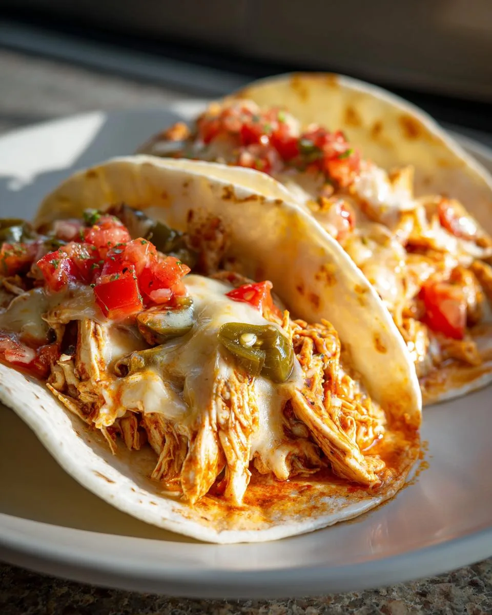 Slow Cooker Queso Chicken Tacos - detail 4