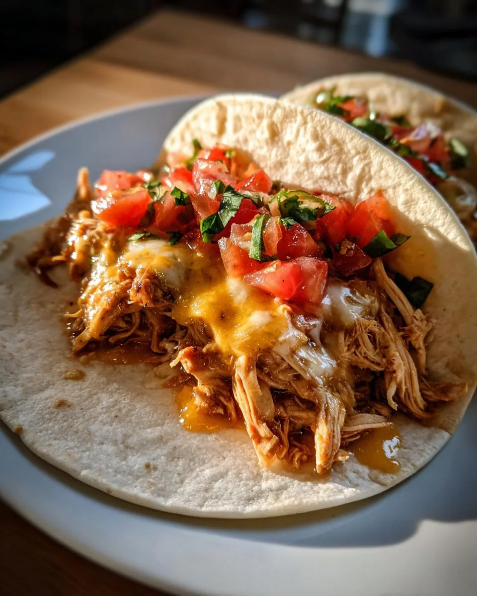 Slow Cooker Queso Chicken Tacos - detail 5