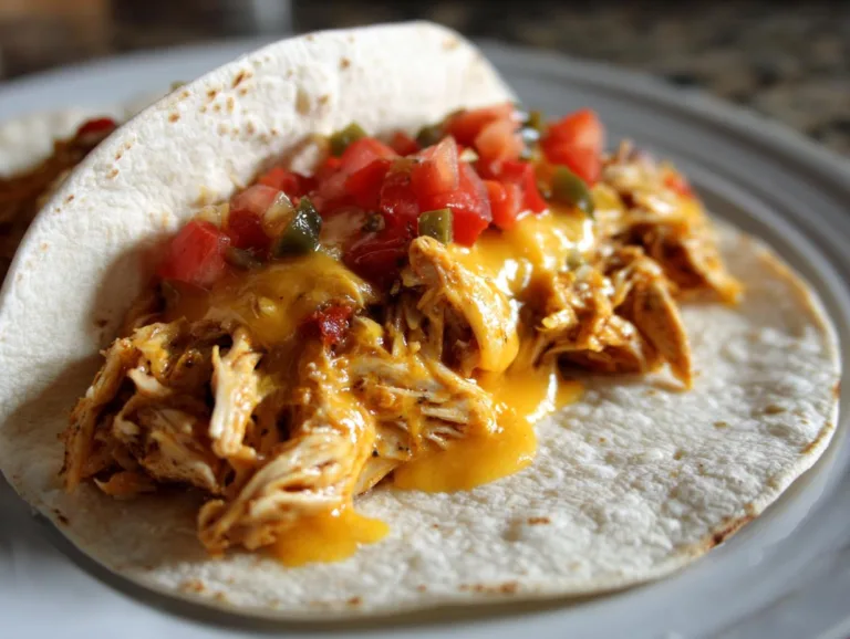 Slow Cooker Queso Chicken Tacos