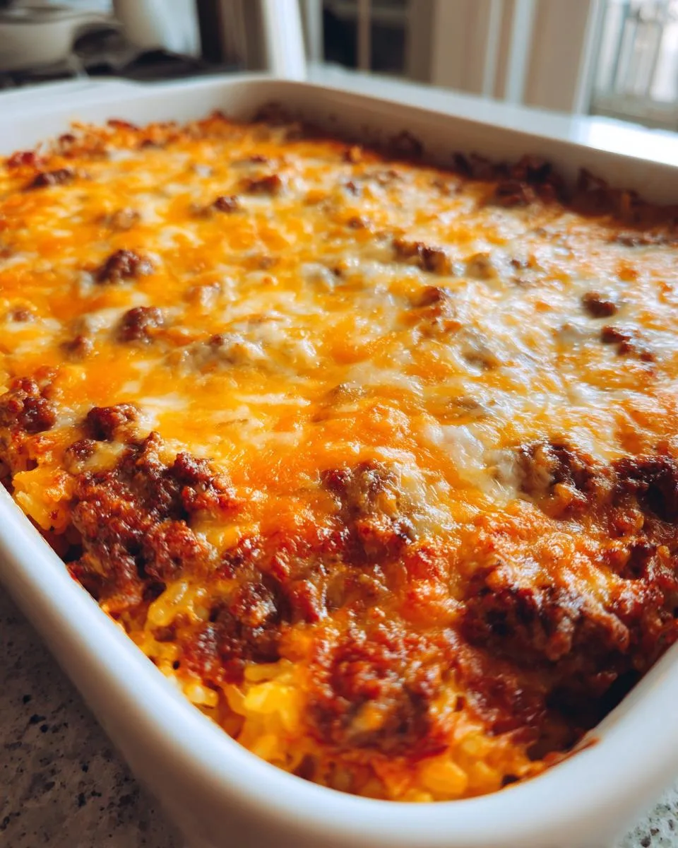 Cheesy Ground Beef Rice Casserole - detail 3