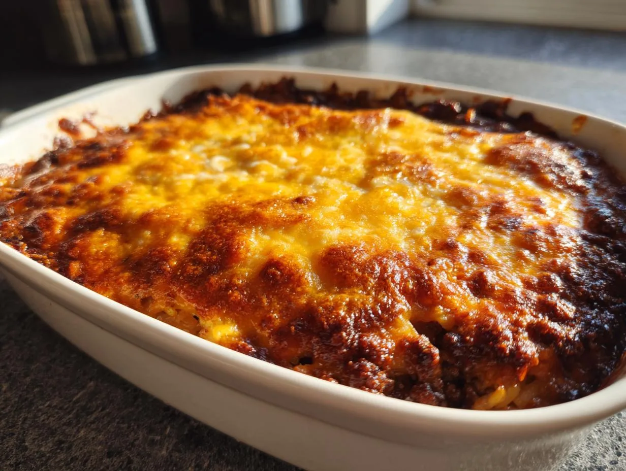35-Minute Cheesy Ground Beef Rice Casserole – Ultimate Comfort Food!