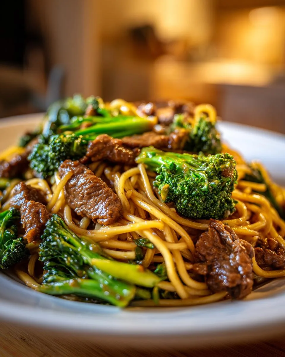 Chinese Crispy Beef Broccoli Noodles - detail 1