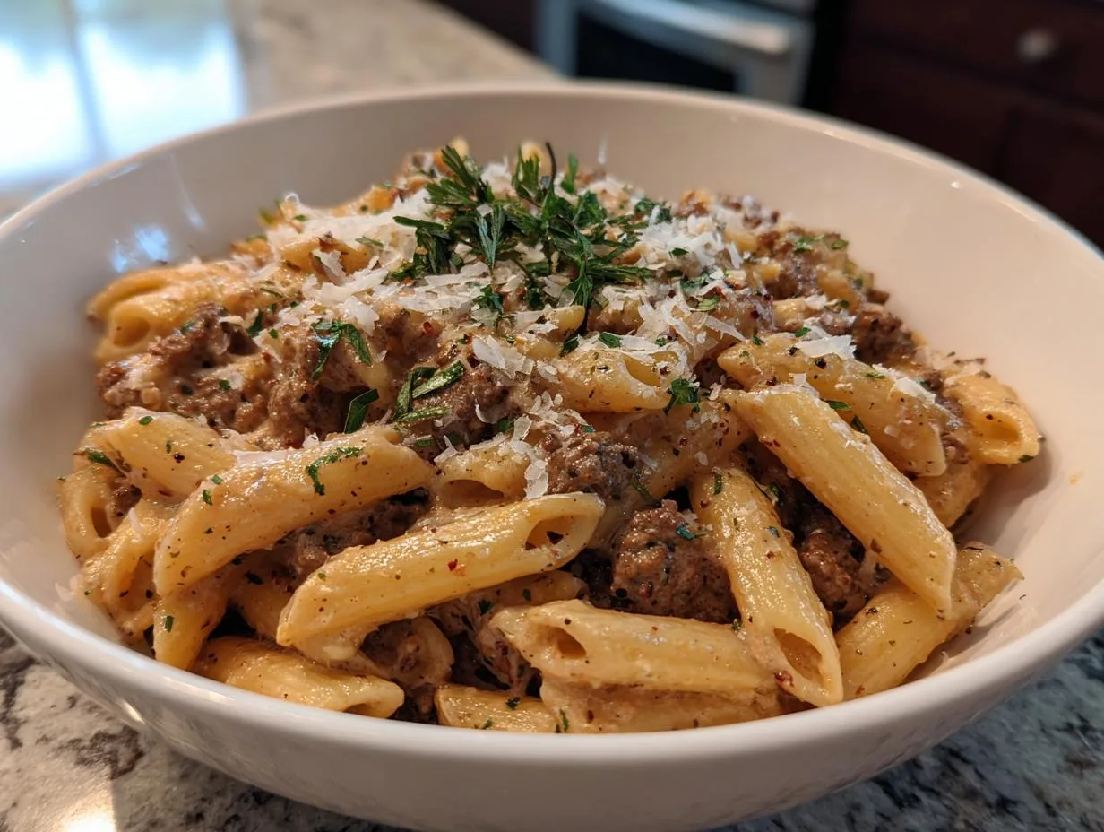 Irresistible 30-Minute Creamy Beef Pasta You’ll Crave