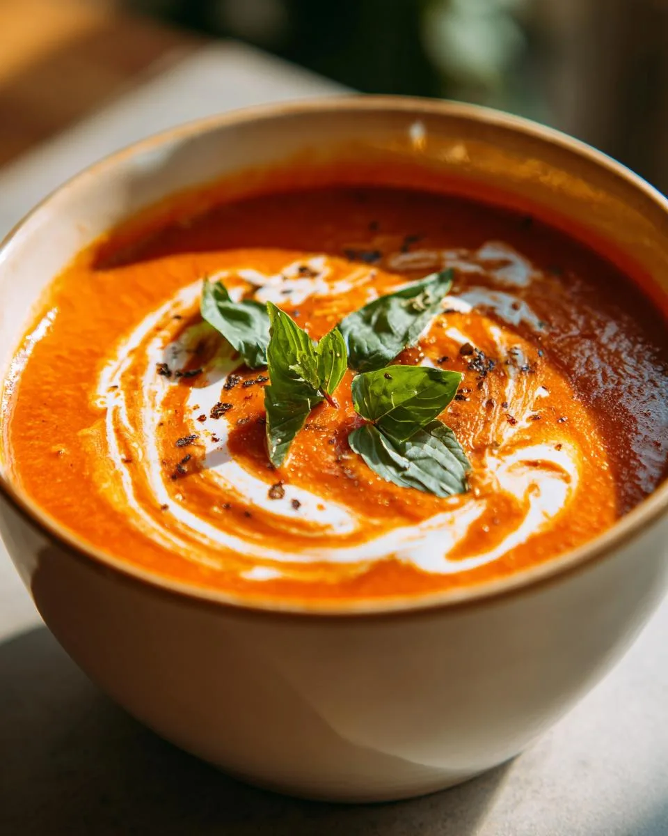 Creamy Roasted Garlic Tomato soup - detail 1