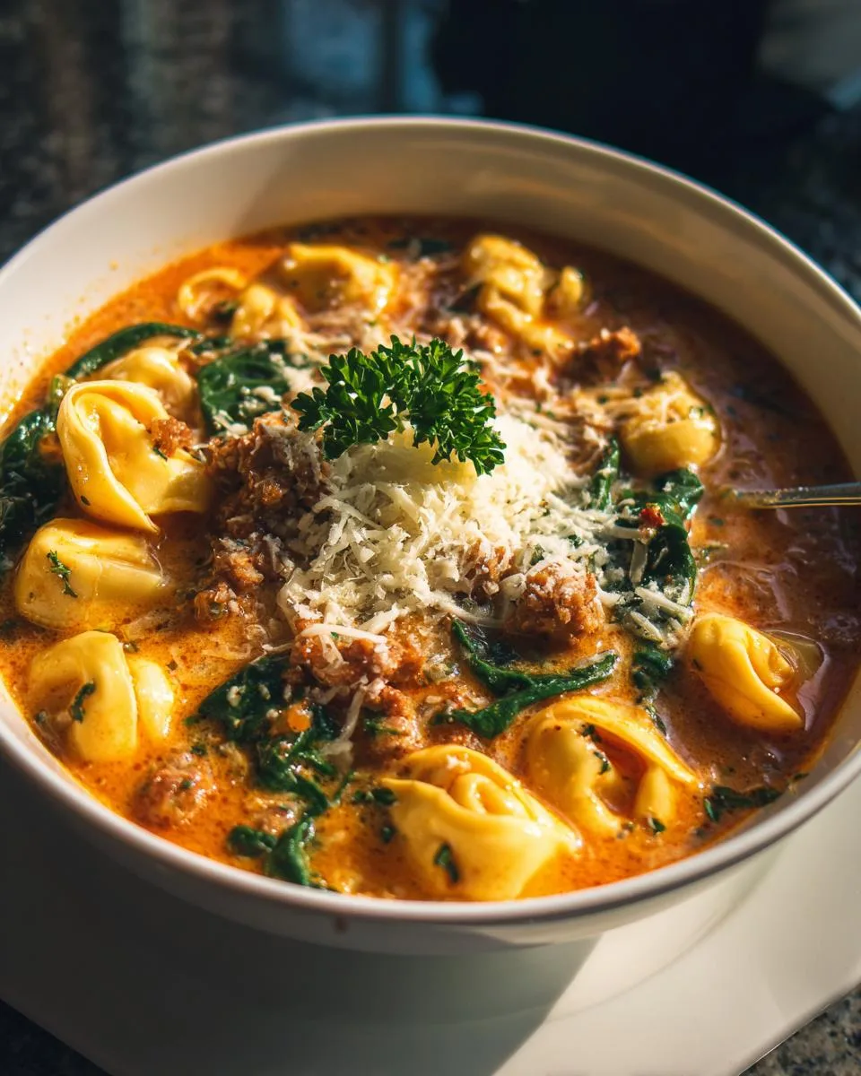 Creamy Sausage Tortellini Soup - detail 1