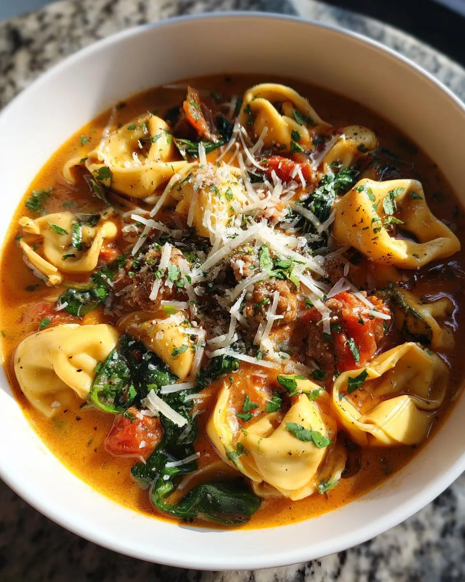 Creamy Sausage Tortellini Soup - detail 2