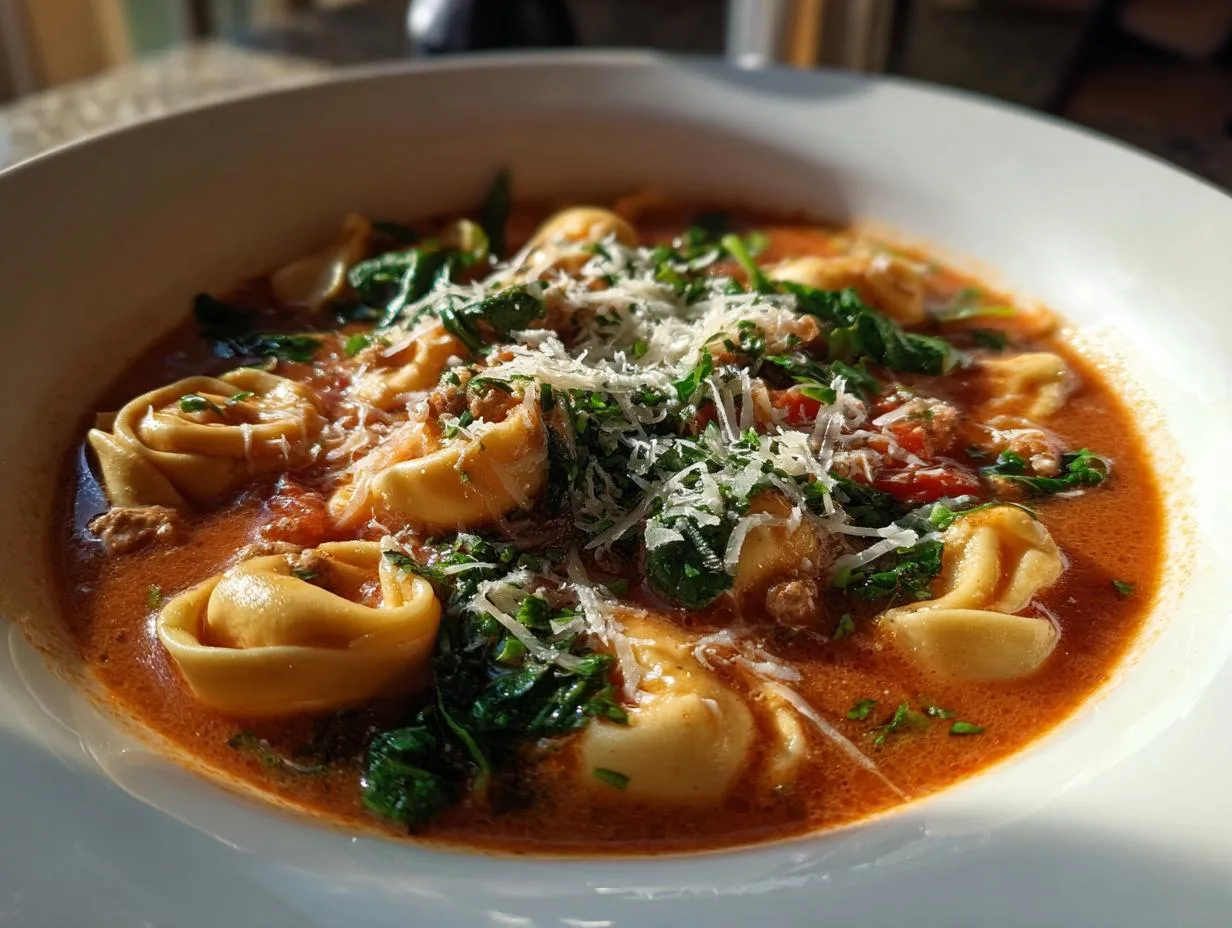 Irresistible 30-Minute Creamy Sausage Tortellini Soup You’ll Crave